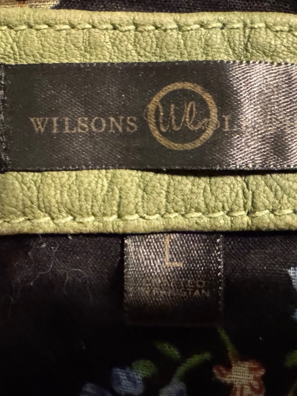 VINTAGE WILSON LEATHER GREEN JACKET, DISTRESSED, size S - Picture 2 of 12